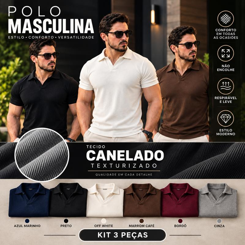 Kit 3 Camisas Polo Old Money