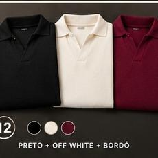 Kit 12: Preto + Off-white + Bordô