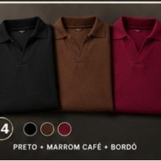 Kit 14: Preto + Marrom café + Bordô