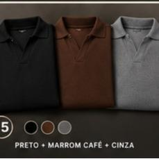 Kit 15: Preto + Marrom café + Cinza