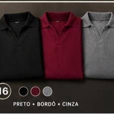 Kit 16: Preto + Bordô + Cinza