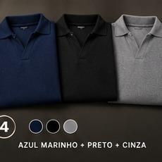 Kit 4: Azul-marinho + Preto + Cinza