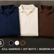 Kit 5: Azul-marinho + Off-white + Marrom café
