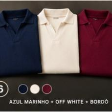 Kit 6: Azul-marinho + Off-white + Bordô