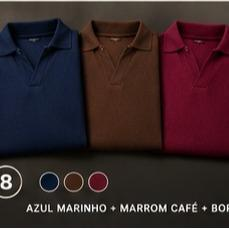 Kit 8: Azul-marinho + Marrom café + Bordô